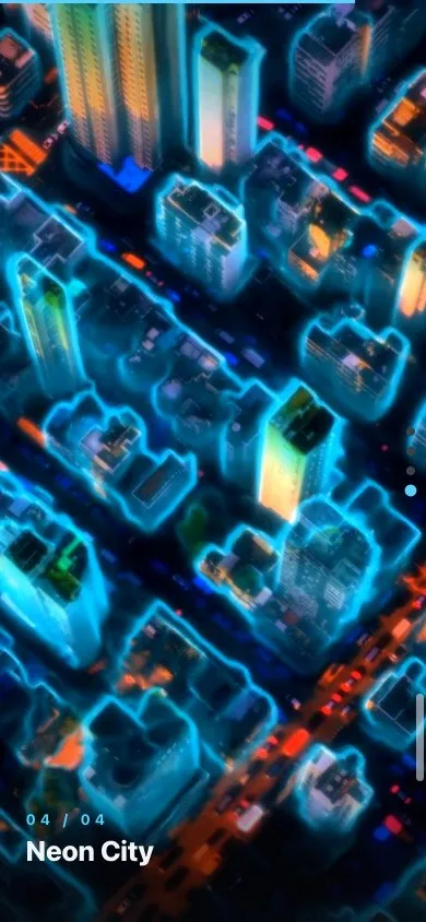 The same demo page shown on a narrow mobile screen, with the drone city footage and scroll prompt visible